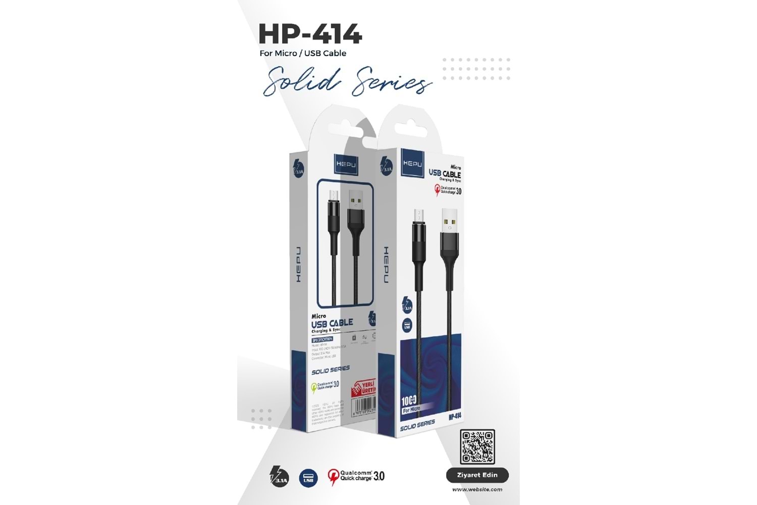 HEPU HP-414 Solid Micro USB Kablo – Dayanıklı ve Güvenilir Şarj Çözümü (1 Metre)