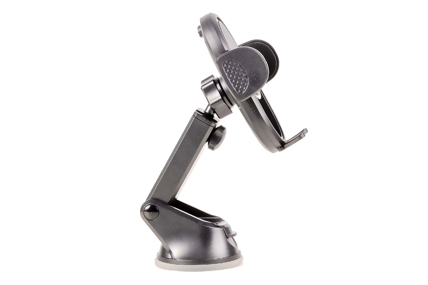 HEPU HP-A02 Cam Tipi Telefon Tutucu – Yuvarlak Gövde + Ayarlanabilir Kol + Güçlü Vantuz