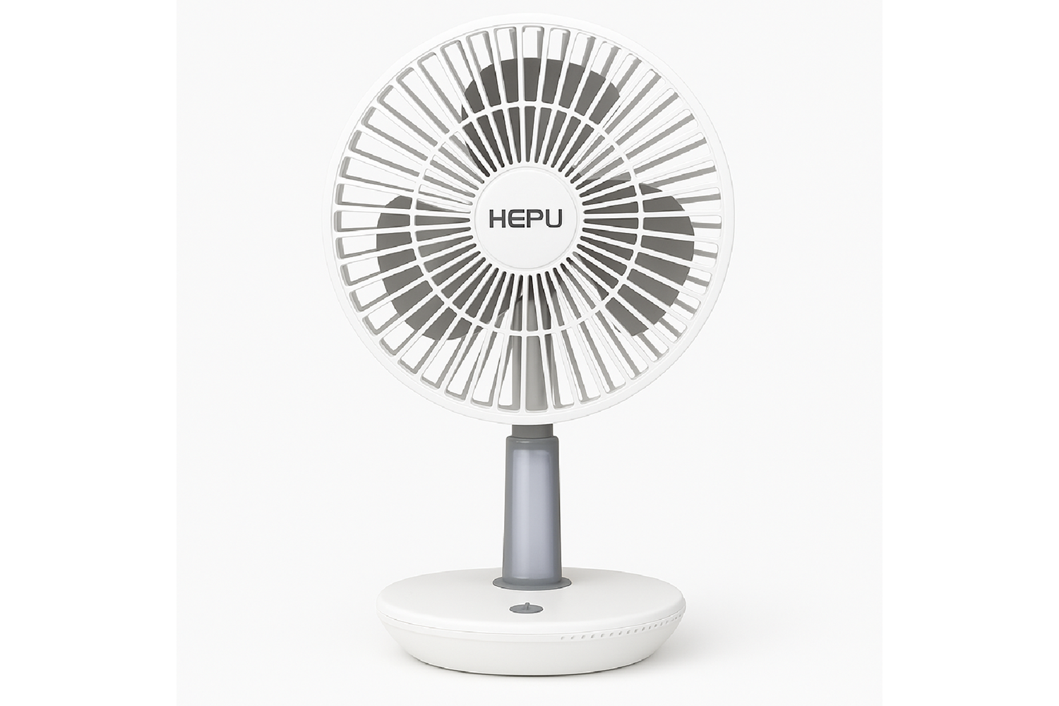 HEPU HP-F880 Masaüstü Işıklı Kablosuz Fan – 4000mAh (2x2000mAh) Batarya, LED Gece Lambası Özellikli, 3 Kademeli Rüzgar Hızı, Sessiz ve Güçlü Serinlik