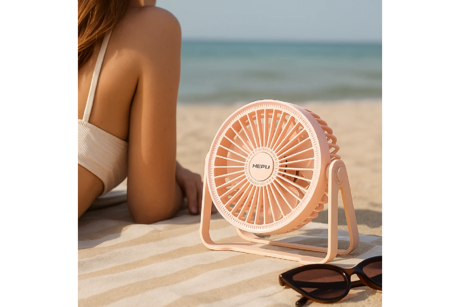 HEPU HP-F08 Sessiz Çalışan USB Şarjlı Ayarlanabilir Masaüstü Mini Fan