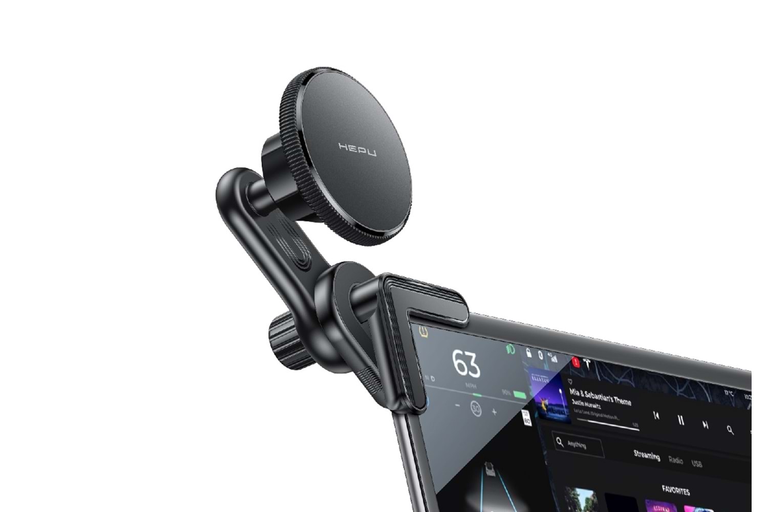 HEPU HP-A38 MagSafe Araç Tutucu – Güçlü Mıknatıs, 360° Dönebilen Başlık, Multimedya Ekranlara Uyumlu