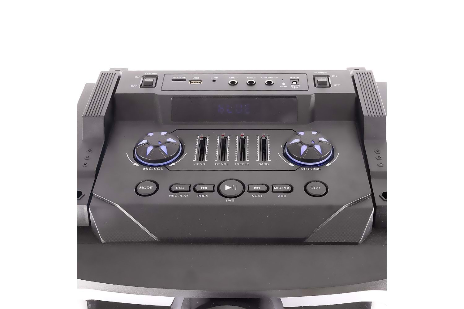 HEPU HP-918 Partybox Bluetooth Hoparlör – 10” Woofer x3, 80W Güç, RGB Işık Efektleri, 2 Kablosuz Mikrofon + Kumanda