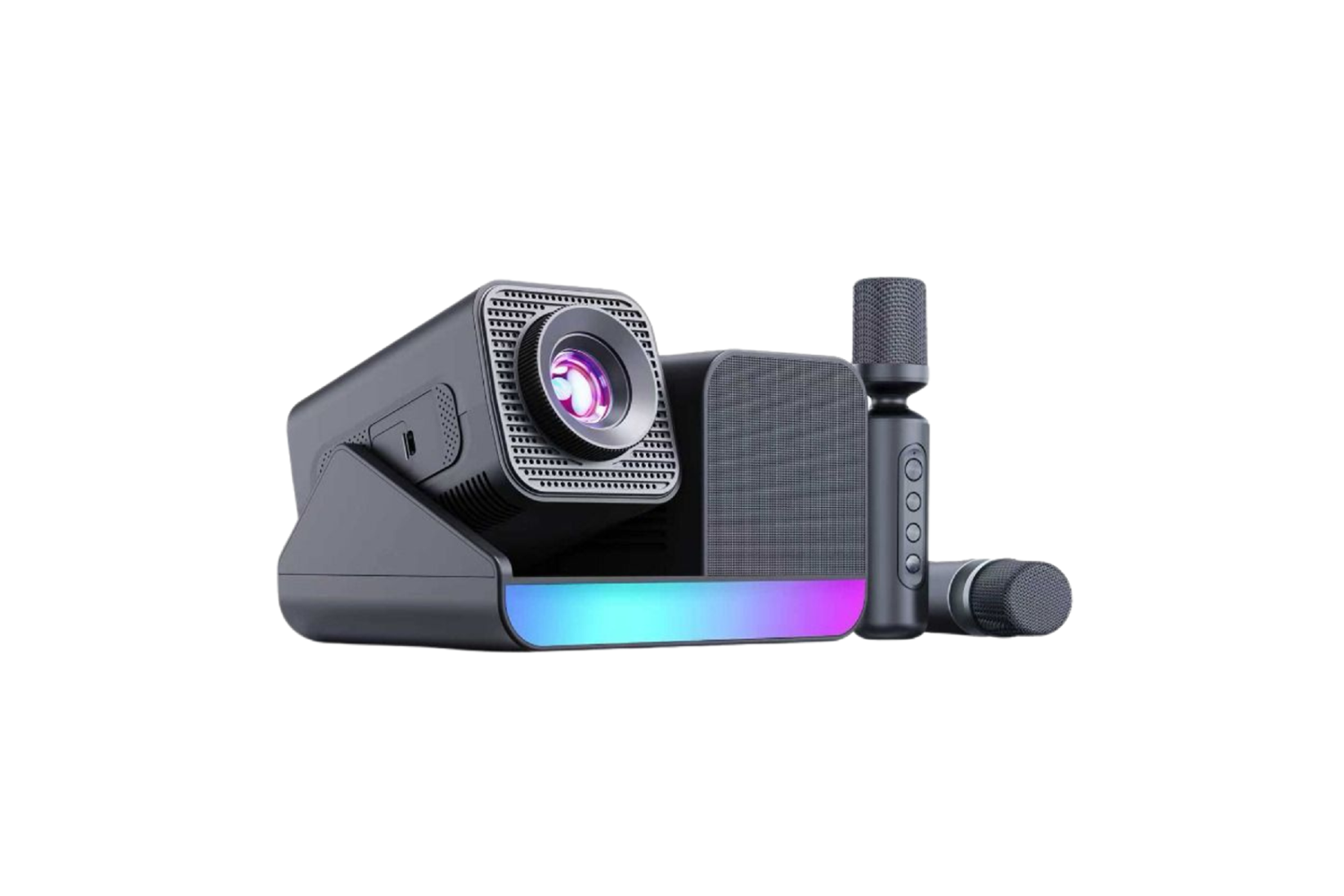 HEPU HP-SP01 – 3’ü 1 Arada Ev Sineması & Karaoke Projeksiyon (2 Mikrofon + Hoparlör Entegre)