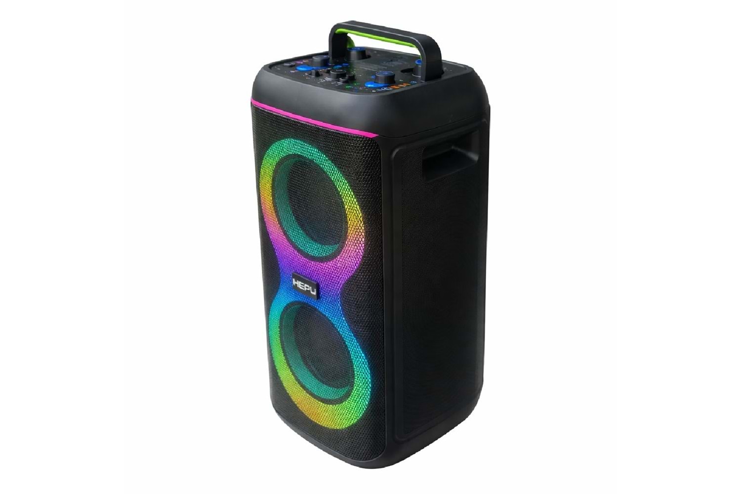 HEPU HP-S60 Partybox Bluetooth Hoparlör – 2×6.5” Hoparlör, 30W Güç RGB Işık
