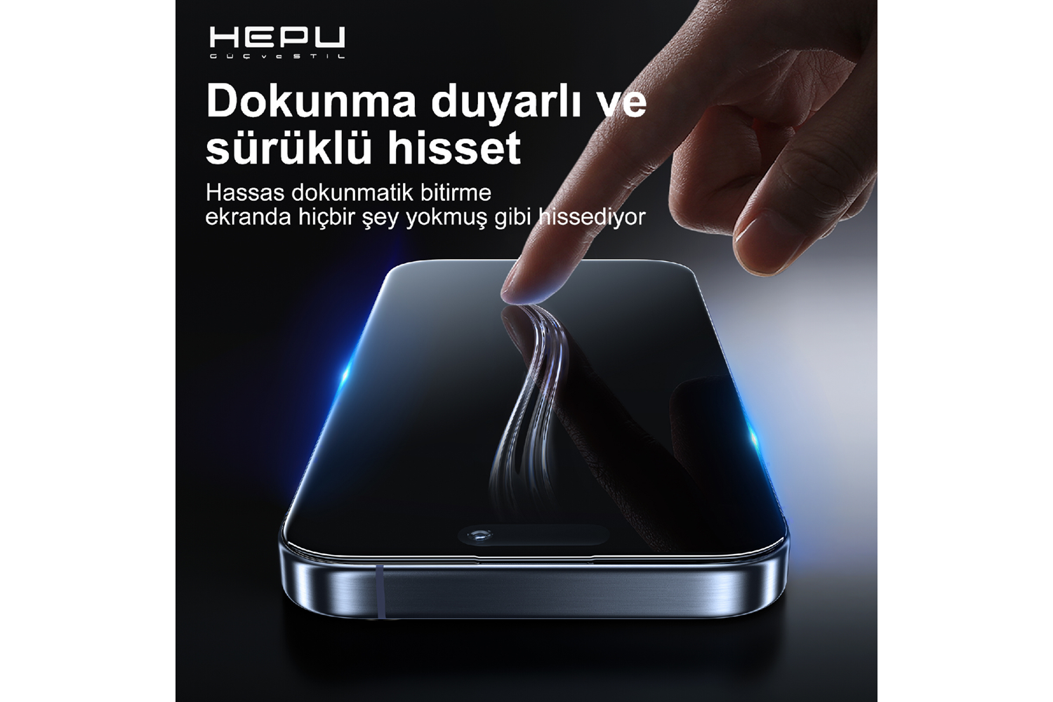 HEPU NOVA HD Clear Temperli Cam Ekran Koruyucu – iPhone 15 Pro Max Uyumlu
