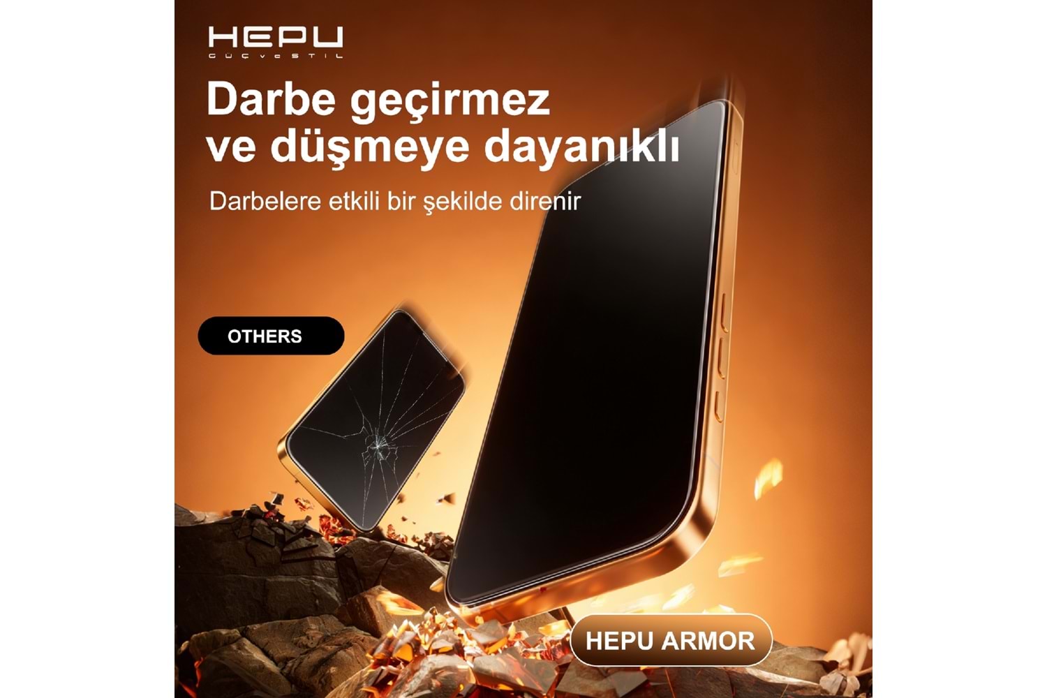 HEPU ARMOR Series Clear HD Cam Ekran Koruyucu – iPhone 12 / 12 Pro Uyumlu