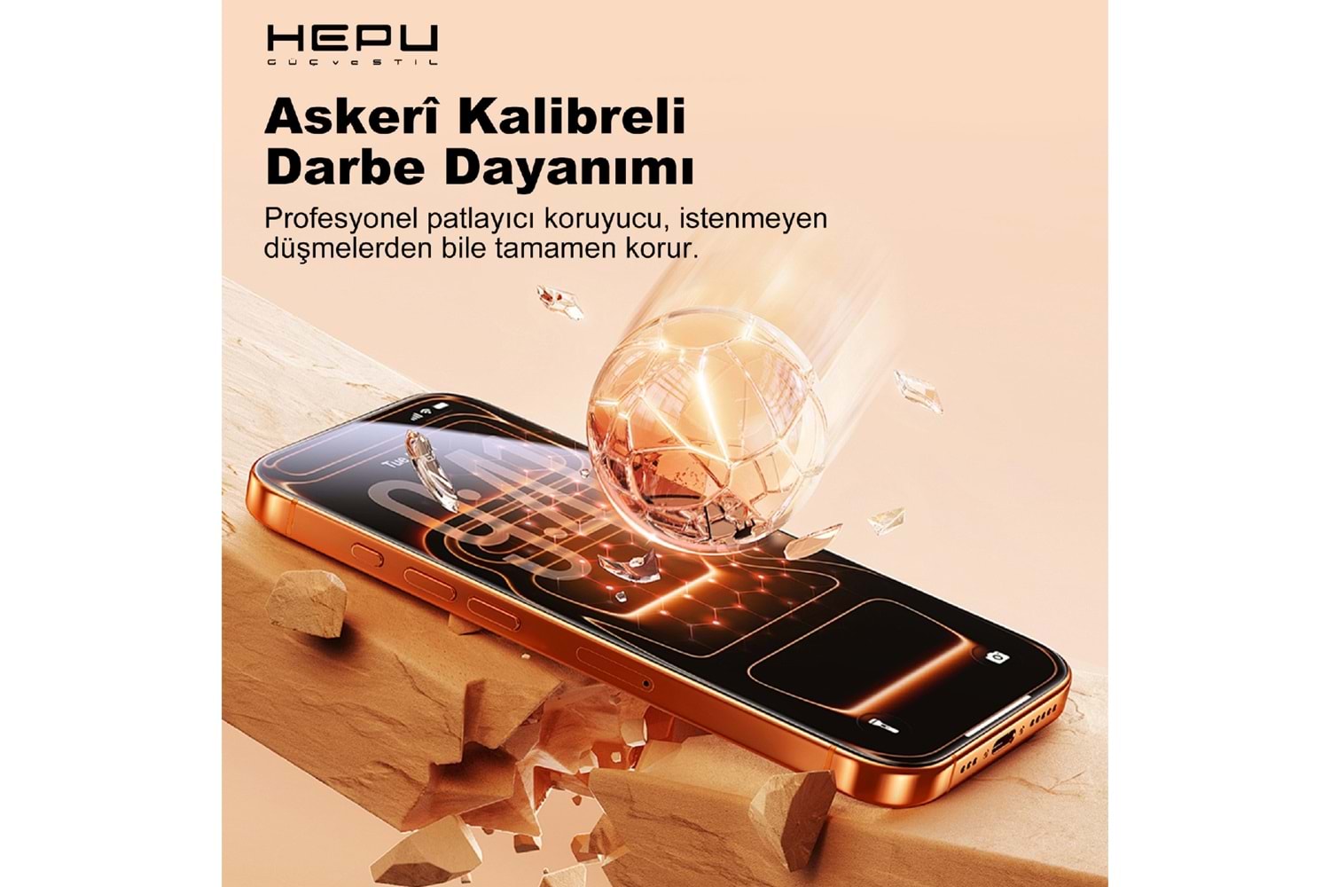 HEPU ARMOR Series Clear HD Cam Ekran Koruyucu – iPhone 16 Pro Max Uyumlu