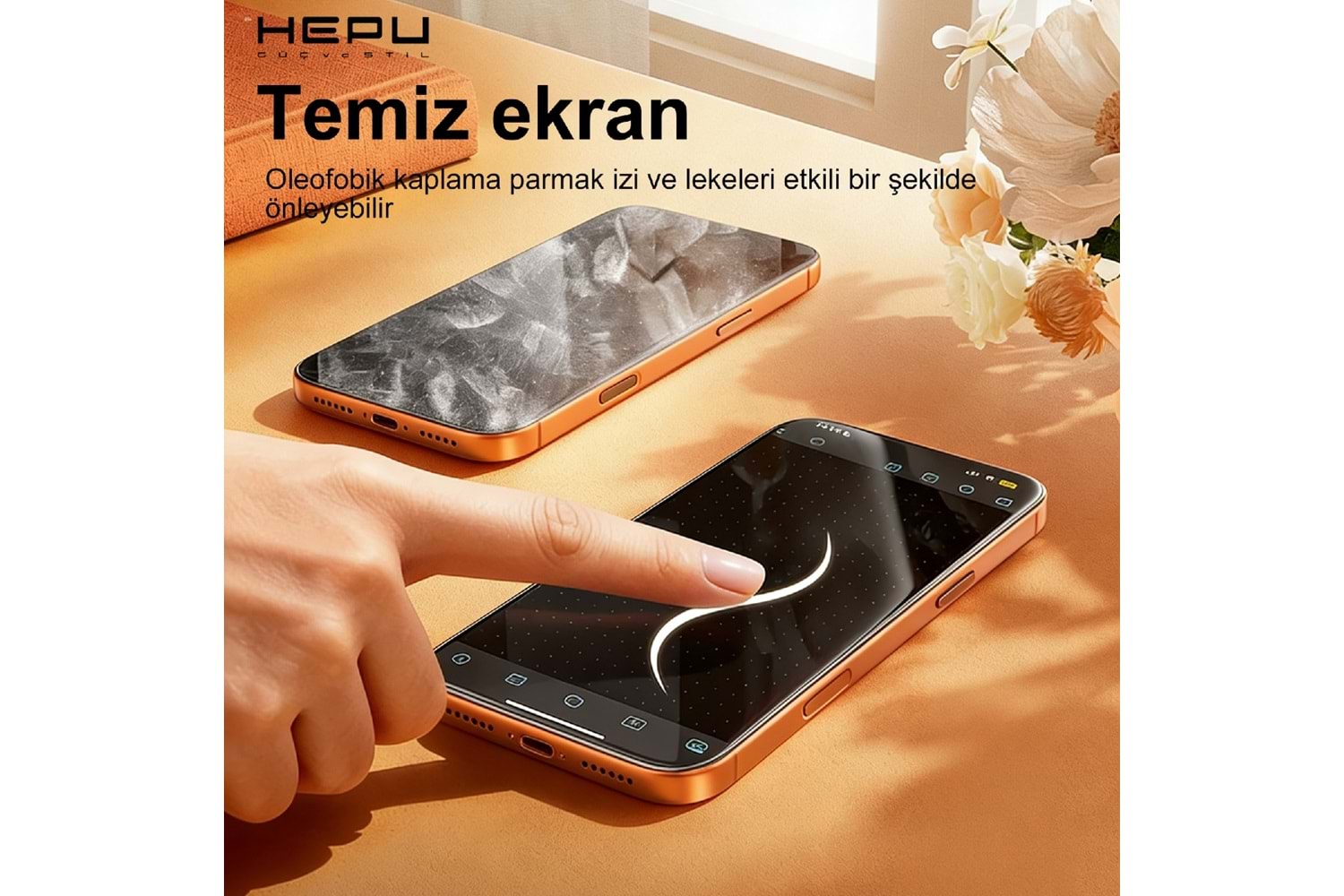 HEPU ARMOR Series Clear HD Cam Ekran Koruyucu – iPhone 16 Pro Max Uyumlu