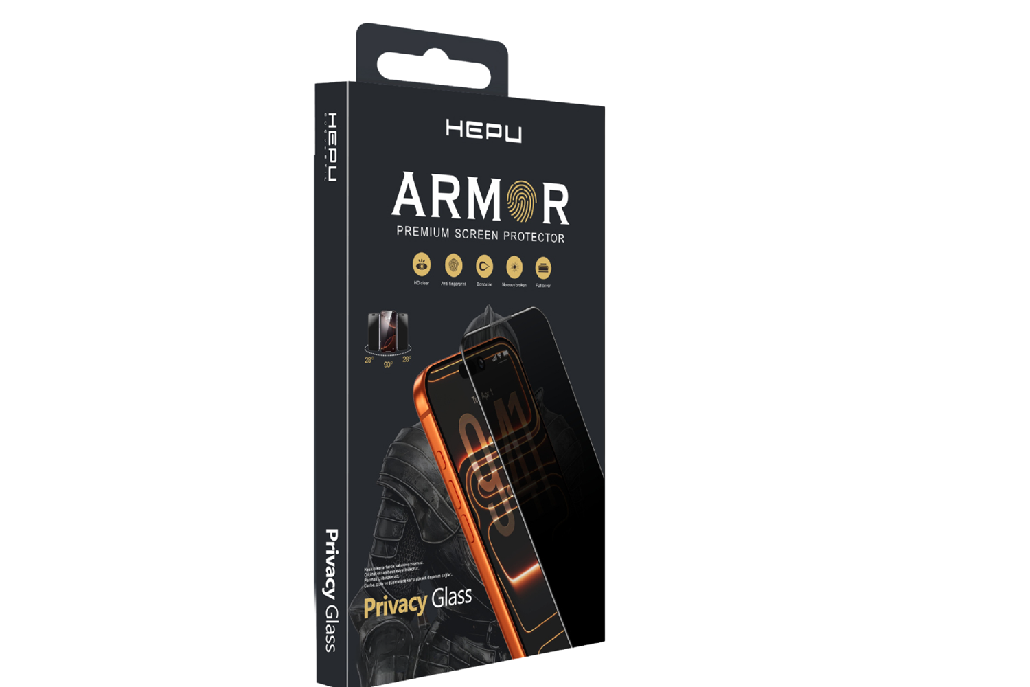 HEPU ARMOR Series Privacy Cam Ekran Koruyucu – iPhone 13 Pro Max Uyumlu