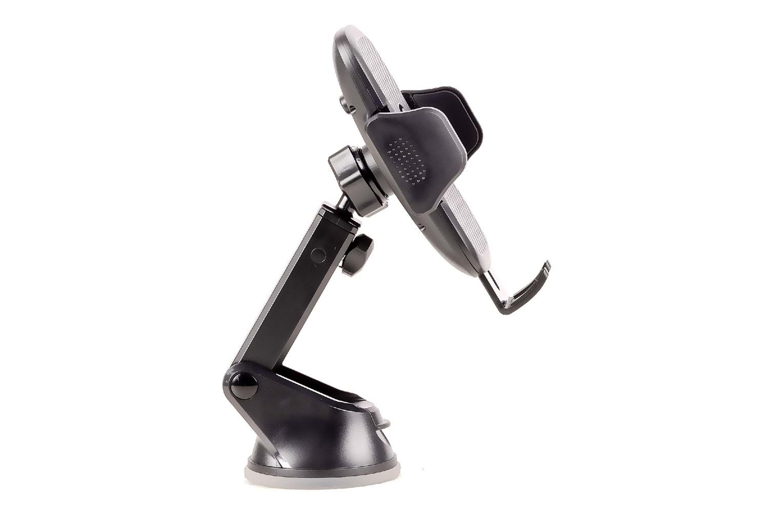 HEPU HP-A21 Uzun Kollu Araç İçi Telefon Tutucu – Karbon Desenli Gövde + Vantuz Taban (Cam & Torpido Uyumlu)