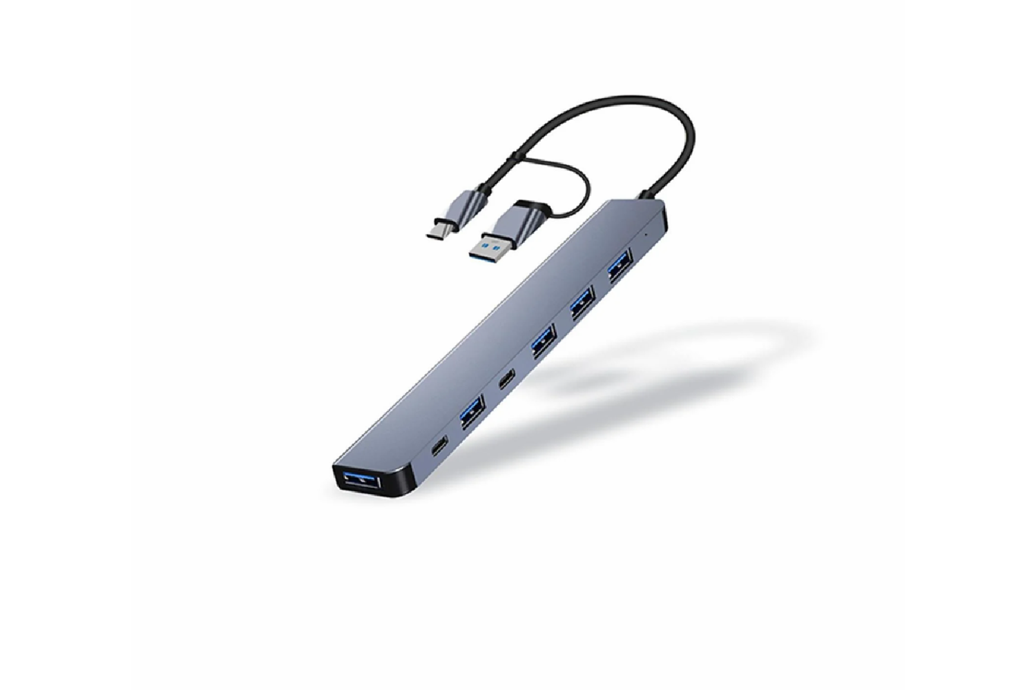 HEPU HP-B03 5-in-1 USB 3.0 HUB – 5 Portlu Çoklayıcı + Type-C ve USB-A Girişli + Alüminyum Gövde