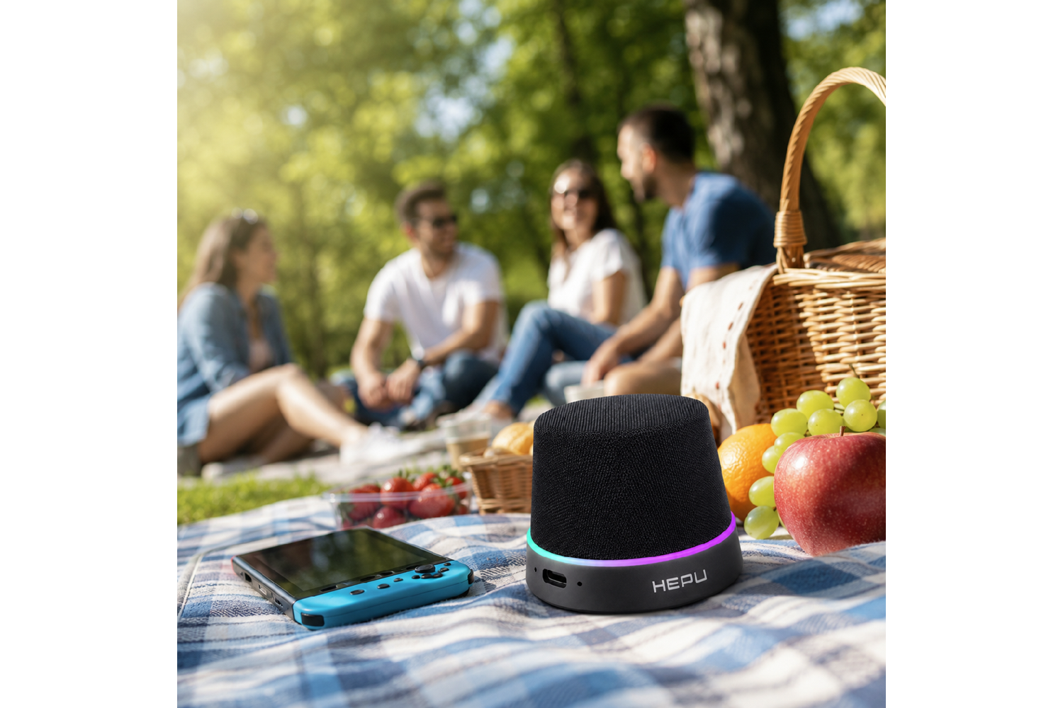 HEPU HP-MS01 Siyah Armor Manyetik Bluetooth Hoparlör – 5W Ses Çıkışı, Bluetooth 5.3, TWS Destekli