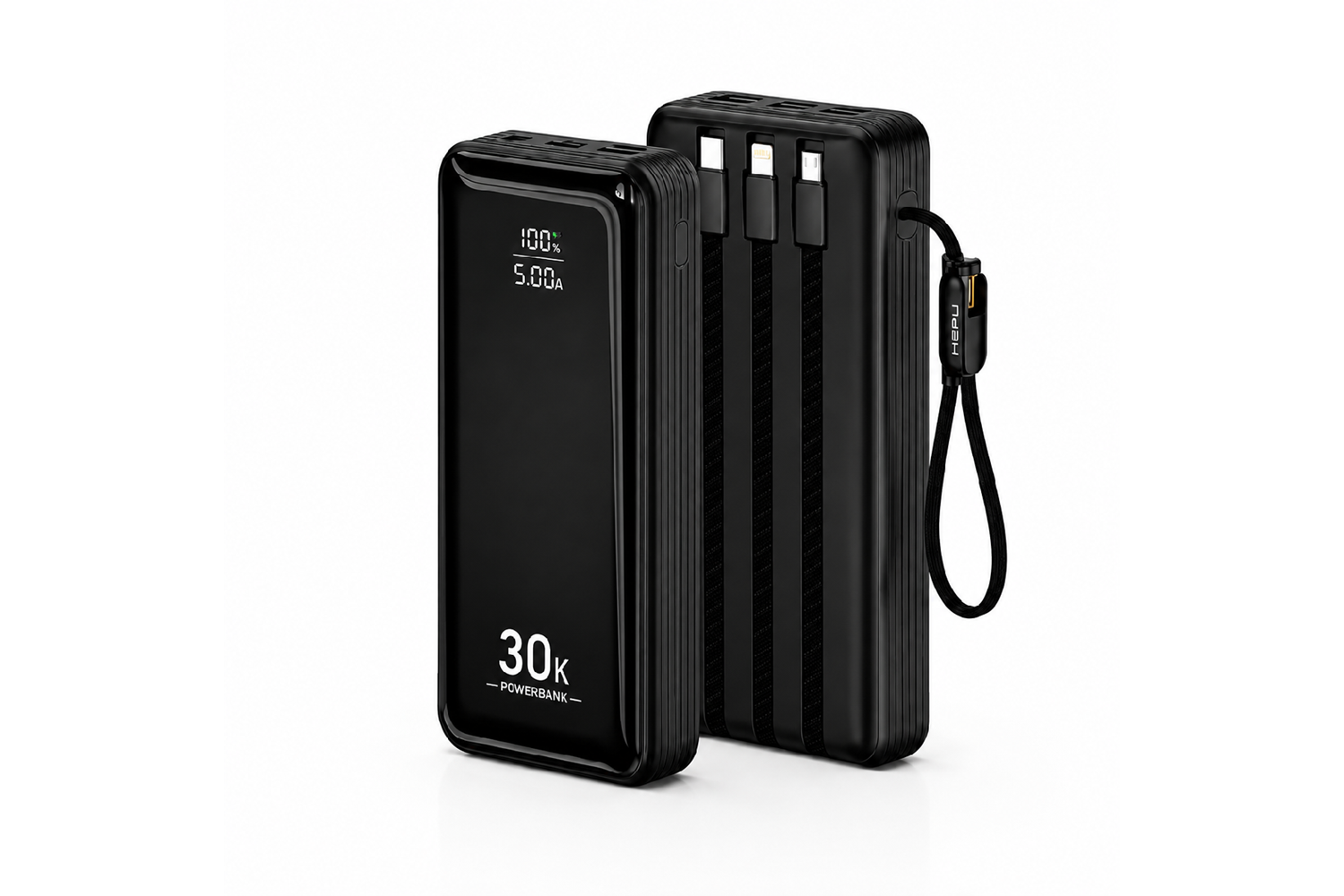 HEPU HP-AP10 Armor Powerbank – 30.000 mAh, Entegre Çoklu Kablolu, Dijital Göstergeli, Hızlı Şarj Destekli