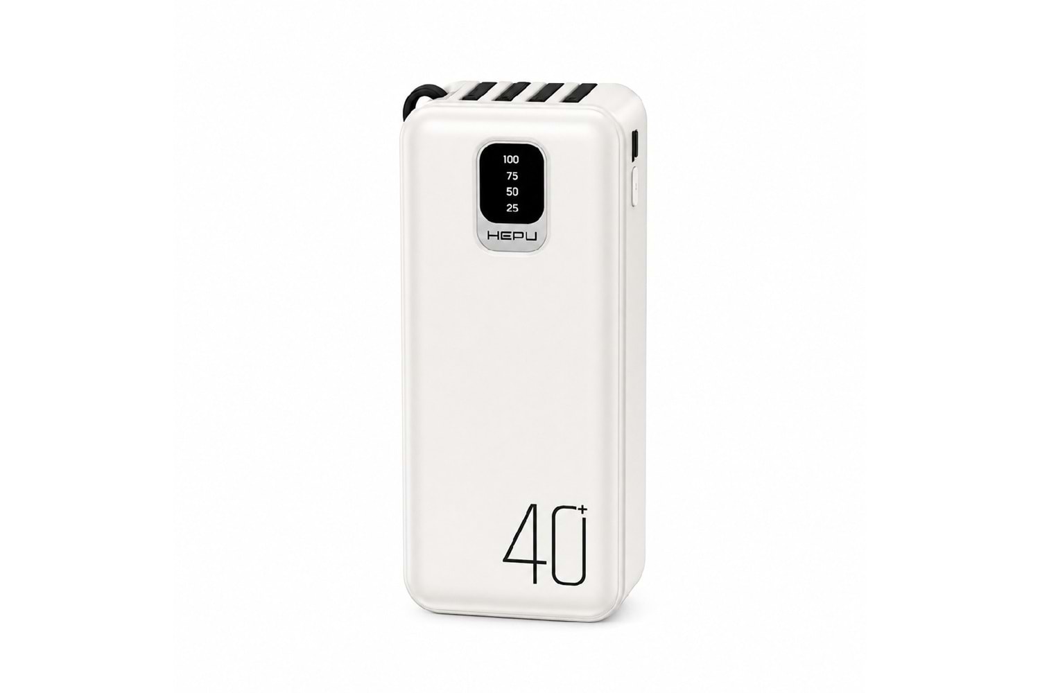 HEPU HP-TP08 Titan Series Powerbank – 40.000 mAh, 4 Entegre Kablolu, Dijital Göstergeli, Hızlı Şarj Destekli