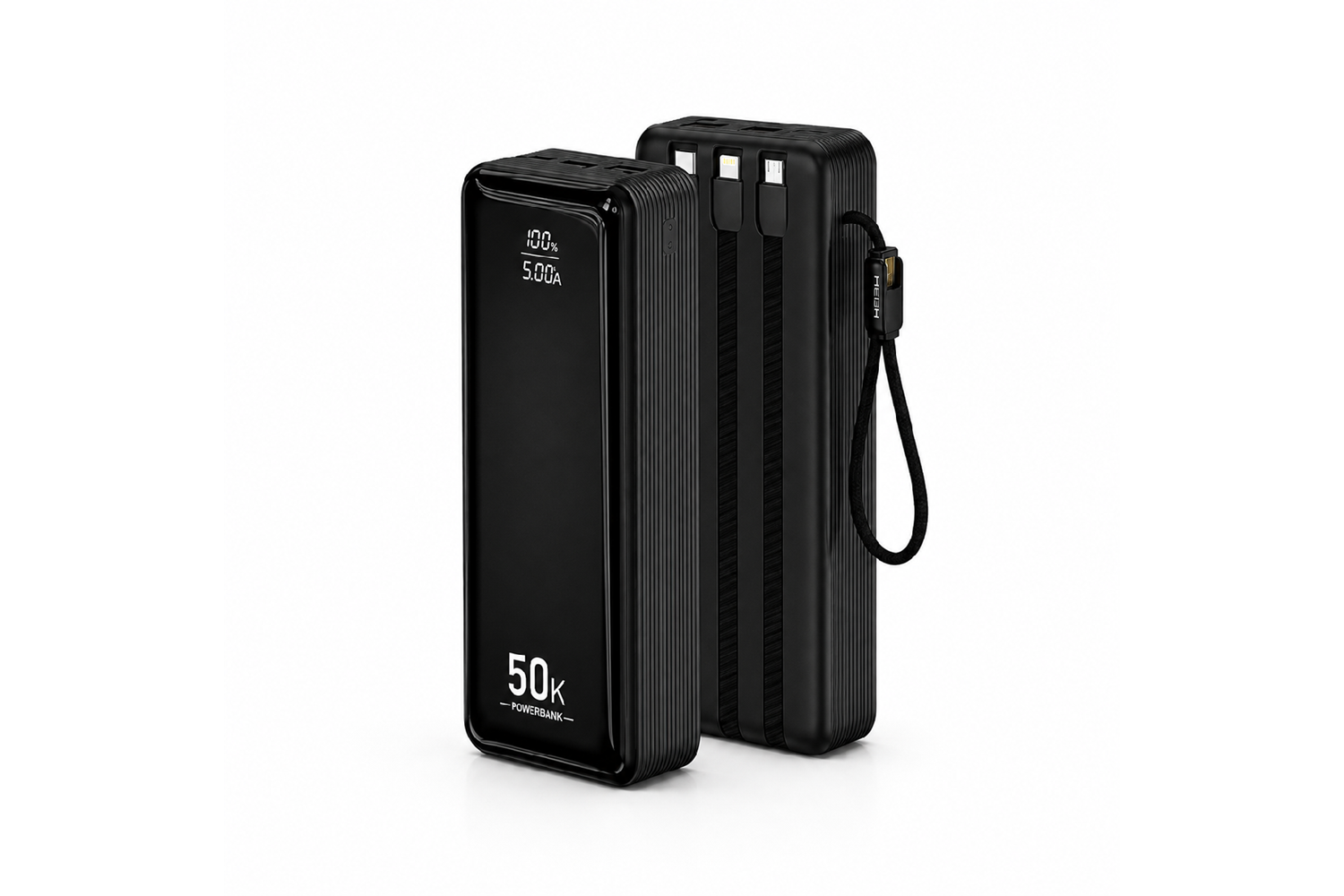 HEPU HP-AP12 Armor Powerbank – 50.000 mAh, Entegre Çoklu Kablolu, Dijital Göstergeli, Hızlı Şarj Destekli