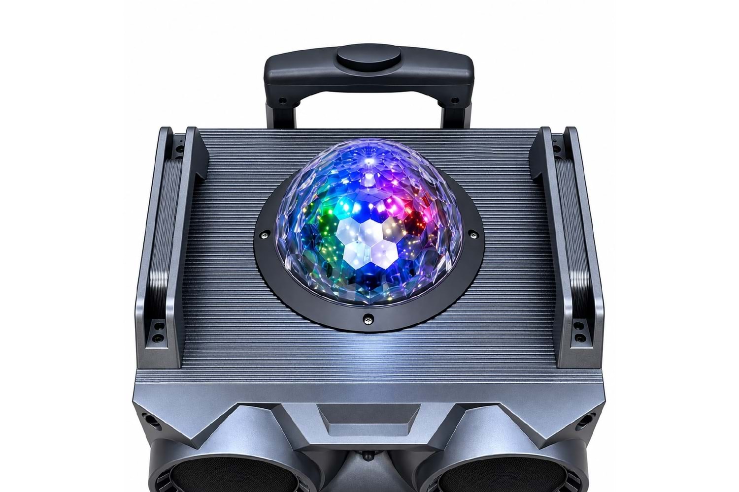 HEPU HP-996 Tekerlekli Party Hoparlör – 2 x 10” Woofer, 40W Güç, RGB Işık, 2 Kablosuz Mikrofon + Kumanda