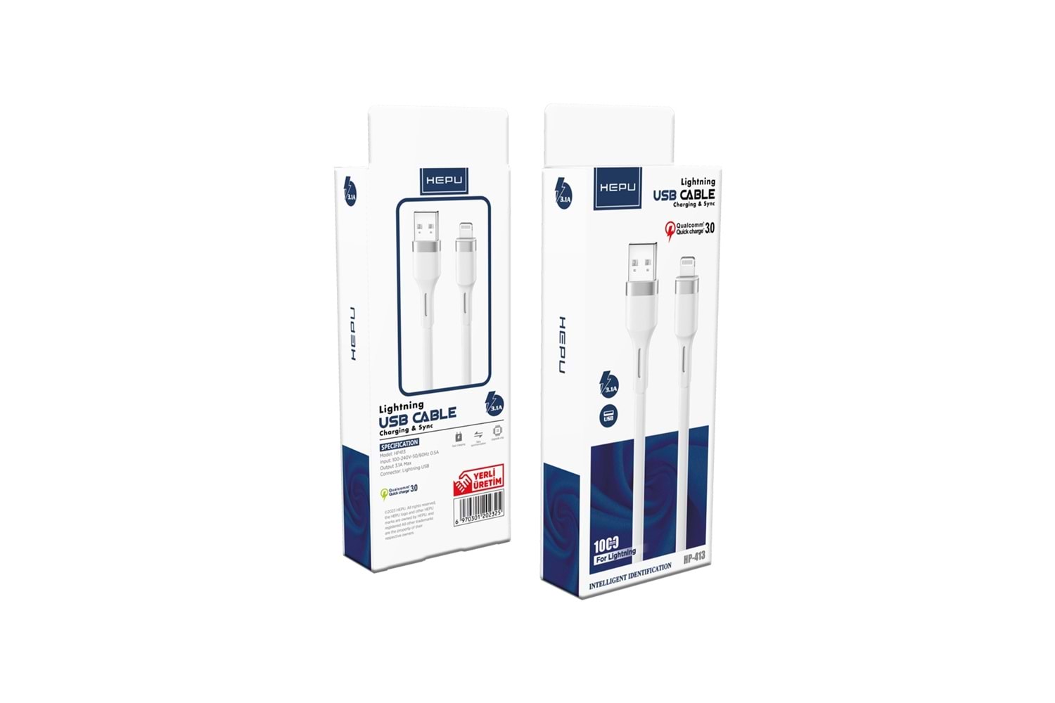 HEPU Lightning HP-413 Hero Kablo – iPhone Uyumlu Hızlı Şarj ve Veri Aktarımı (1 Metre)