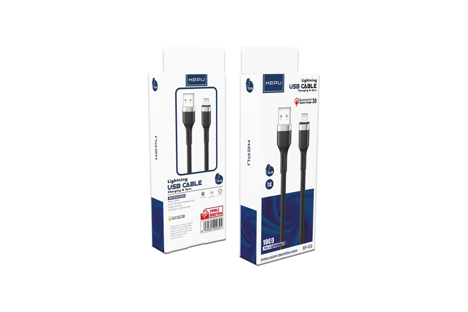 HEPU Lightning HP-413 Hero Kablo – iPhone Uyumlu Hızlı Şarj ve Veri Aktarımı (1 Metre)