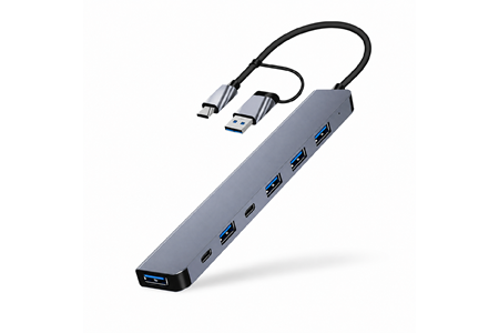 HEPU HP-B03 5-in-1 USB 3.0 HUB – 5 Portlu Çoklayıcı + Type-C ve USB-A Girişli + Alüminyum Gövde