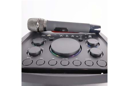 HEPU HP 940 Taşınabilir Şarjlı Bluetooth Hoparlör 80 w Rms 2*10 İnc Woofer Extra Bass Karaoke Mikrafon