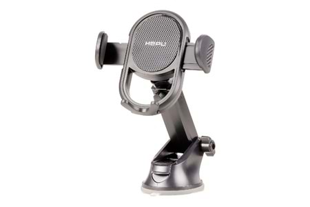 HEPU HP-A02 Cam Tipi Telefon Tutucu – Yuvarlak Gövde + Ayarlanabilir Kol + Güçlü Vantuz