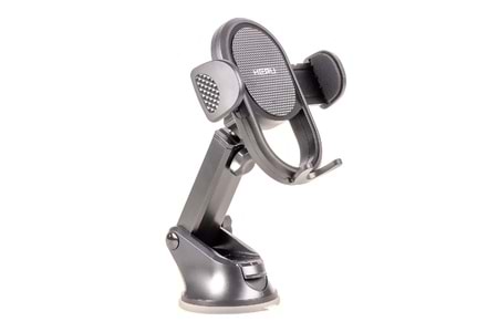 HEPU HP-A02 Cam Tipi Telefon Tutucu – Yuvarlak Gövde + Ayarlanabilir Kol + Güçlü Vantuz