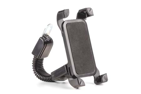 HEPU HP-A18 Motosiklet Dikiz Aynası Telefon Tutucu – Yaylı Kavrama + Esnek Boyun + 360° Dönebilir Başlık