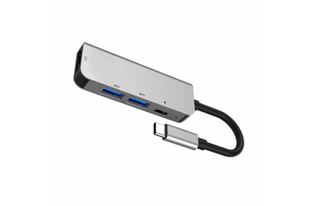 HEPU HP-B19 USB-C Çoklayıcı HUB – 2x USB 3.0 + HDMI + Type-C PD Girişli Alüminyum Gövde