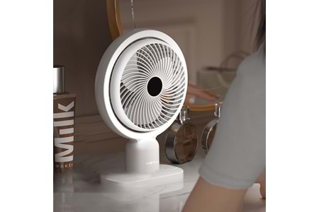 HEPU HP-F01 USB Şarjlı Masaüstü Mini Fan – 3 Kademeli Hız Ayarlı, Kompakt Gövde