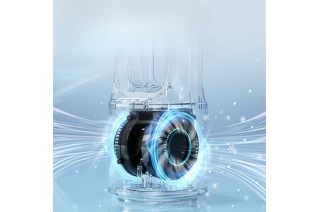 HEPU HP-F27 Sessiz Pervanesiz USB Şarjlı Masaüstü Fan – Dahili Su Hazneli Buharlı Serinletici, Dijital Göstergeli