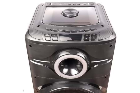 HEPU HP-922 RGB Işıklı Tekerlekli Partybox Hoparlör – 80W Güç + 2 Kablosuz Mikrofon + Kumandalı