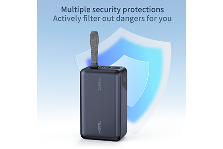 HEPU HP-A07 30.000 mAh 22.5W Hızlı Şarjlı Powerbank – Kendinden Type-C & iOS Kablolu + LED Ekran + 1 to 4 Çoklu Çıkış