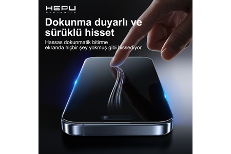 HEPU NOVA HD Clear Temperli Cam Ekran Koruyucu – iPhone 15 Pro Max Uyumlu
