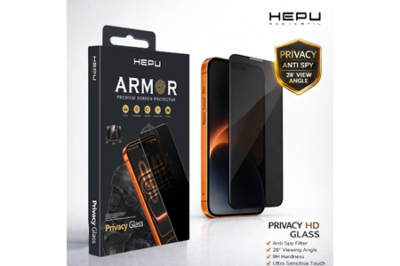 HEPU ARMOR Series Privacy Cam Ekran Koruyucu – iPhone 16 Pro Max Uyumlu