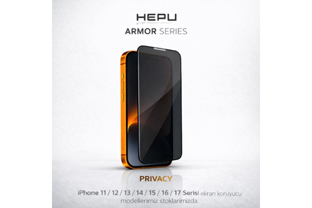HEPU ARMOR Series Privacy Cam Ekran Koruyucu – iPhone 16 Pro Max Uyumlu