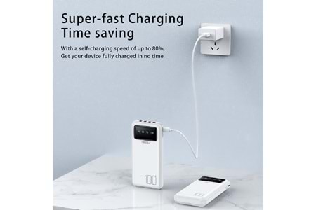 HEPU HP-986 Powerbank – 10.000 mAh, Dahili Çoklu Kablolu, Dijital Göstergeli