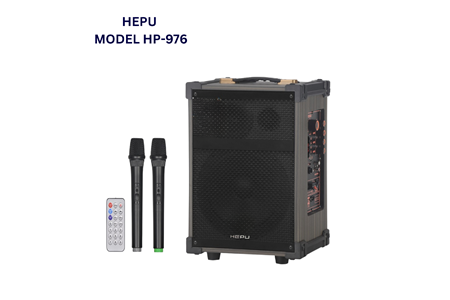 HEPU HP-976 Paartybox Bluetooth Hoparlör – 8” Woofer, 40W Güç, 2 Kablosuz Mikrofon + Kumanda, TWS Destekli