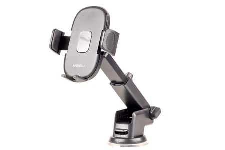 HEPU HP-A31 Uzatılabilir Kollu Araç İçi Telefon Tutucu – Ayarlanabilir Kıskaçlı, Güçlü Vantuz Taban (Cam & Torpido Uyumlu)