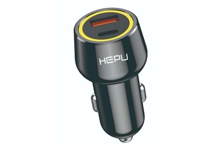 HEPU HP-783 120W Hızlı Araç Şarjı – Type-C & USB Çıkışlı Metal Gövde