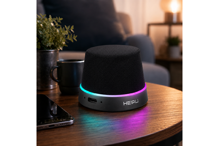 HEPU HP-MS01 Siyah Armor Manyetik Bluetooth Hoparlör – 5W Ses Çıkışı, Bluetooth 5.3, TWS Destekli