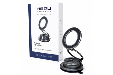 HEPU HP-AA02 Armor Manyetik Araç İçi Telefon Tutucu – 360° Dönebilen, Güçlü Vantuzlu Tasarım