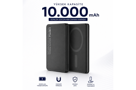 HEPU HP-AP07 Armor MagSafe Powerbank – 10.000 mAh, Manyetik Kablosuz Şarj, Hızlı Şarj Destekli