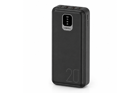 HEPU HP-TP02S Titan Series Powerbank – 20.000 mAh, 4 Entegre Kablolu, Dijital Göstergeli, Hızlı Şarj Destekli, Siyah