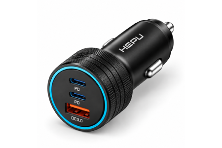 HEPU HP-AD02 105W Araç Şarj Cihazı – 3 Port, Hızlı Şarj, Type-C to Type-C Kablo Dahil