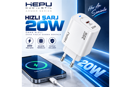 HEPU HP-AC01 20W GaN Şarj Adaptörü – Hızlı Şarj