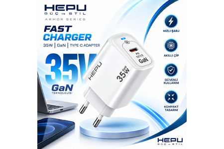 HEPU HP-AC05 35W GaN PD Şarj Adaptörü – Hızlı Şarj