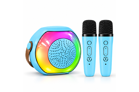 HEPU HP-MS03 5W Kablosuz Karaoke Hoparlör – 2 Mikrofonlu, RGB Işıklı