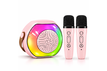 HEPU HP-MS03 5W Kablosuz Karaoke Hoparlör – 2 Mikrofonlu, RGB Işıklı