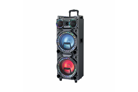 HEPU HP-996 Tekerlekli Party Hoparlör – 2 x 10” Woofer, 40W Güç, RGB Işık, 2 Kablosuz Mikrofon + Kumanda