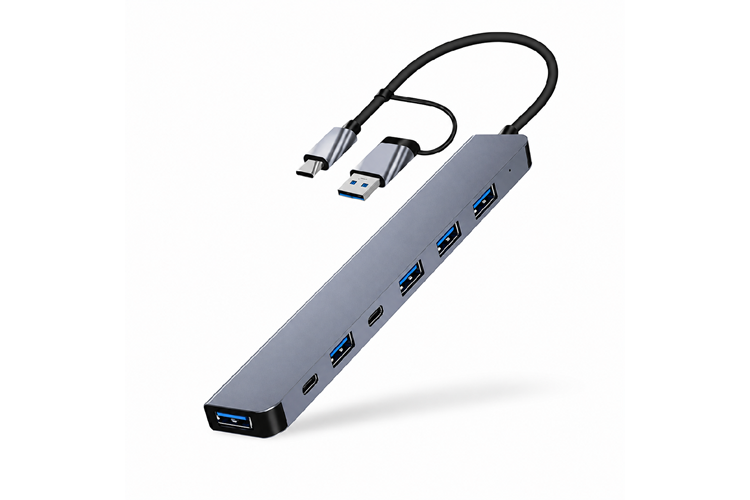 HEPU HP-B03 5-in-1 USB 3.0 HUB – 5 Portlu Çoklayıcı + Type-C ve USB-A Girişli + Alüminyum Gövde